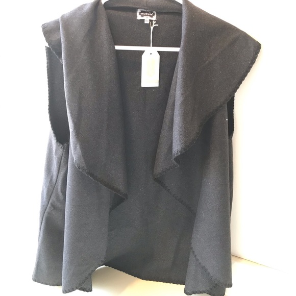 NWT Mud Pie Charcoal Vest - Picture 3 of 6